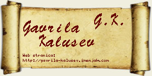 Gavrila Kalušev vizit kartica